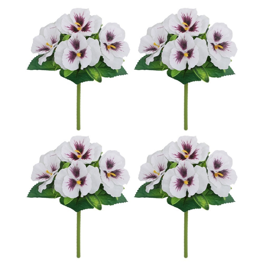 4PCS Vibrant Artificial Pansy Flowers: Lifelike Silk Decor For Any Occasion New