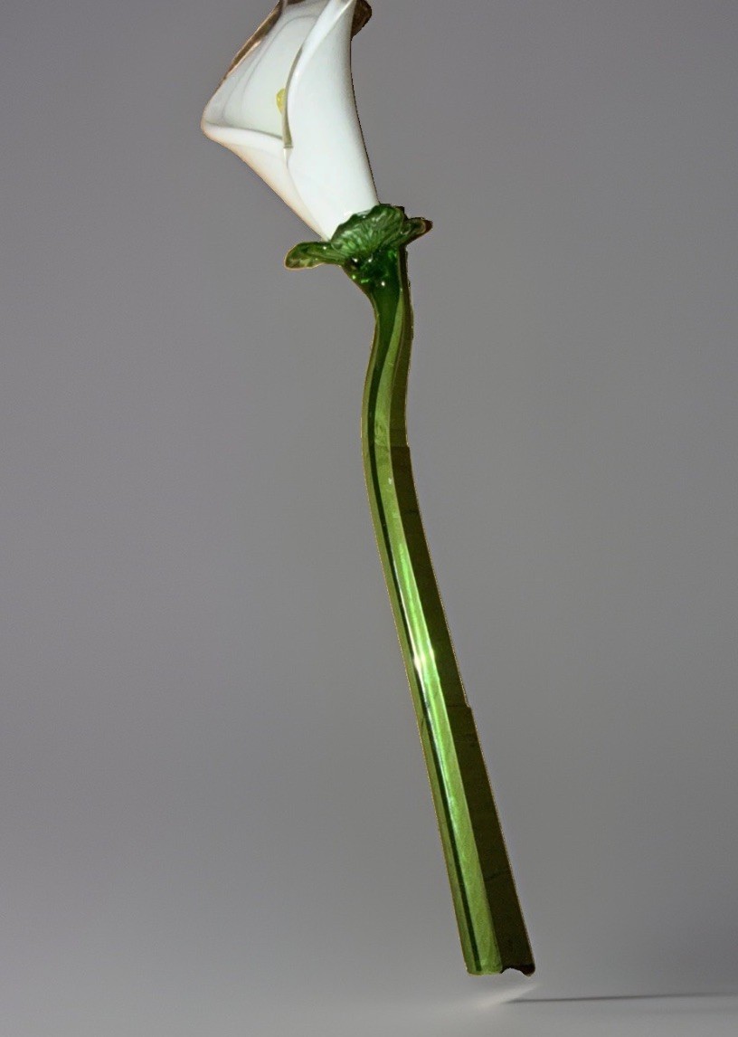 Glass Lily Glass Long Stem White Calla Lily Flower Decoration 14”