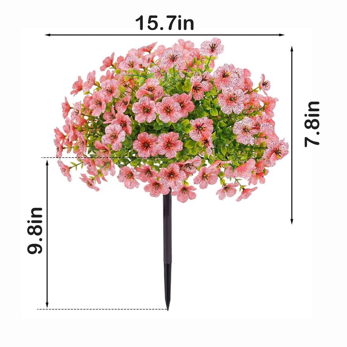 Artificial Violet Flowers Fake Plants with Ground Spike Garden Patio Yard Decor