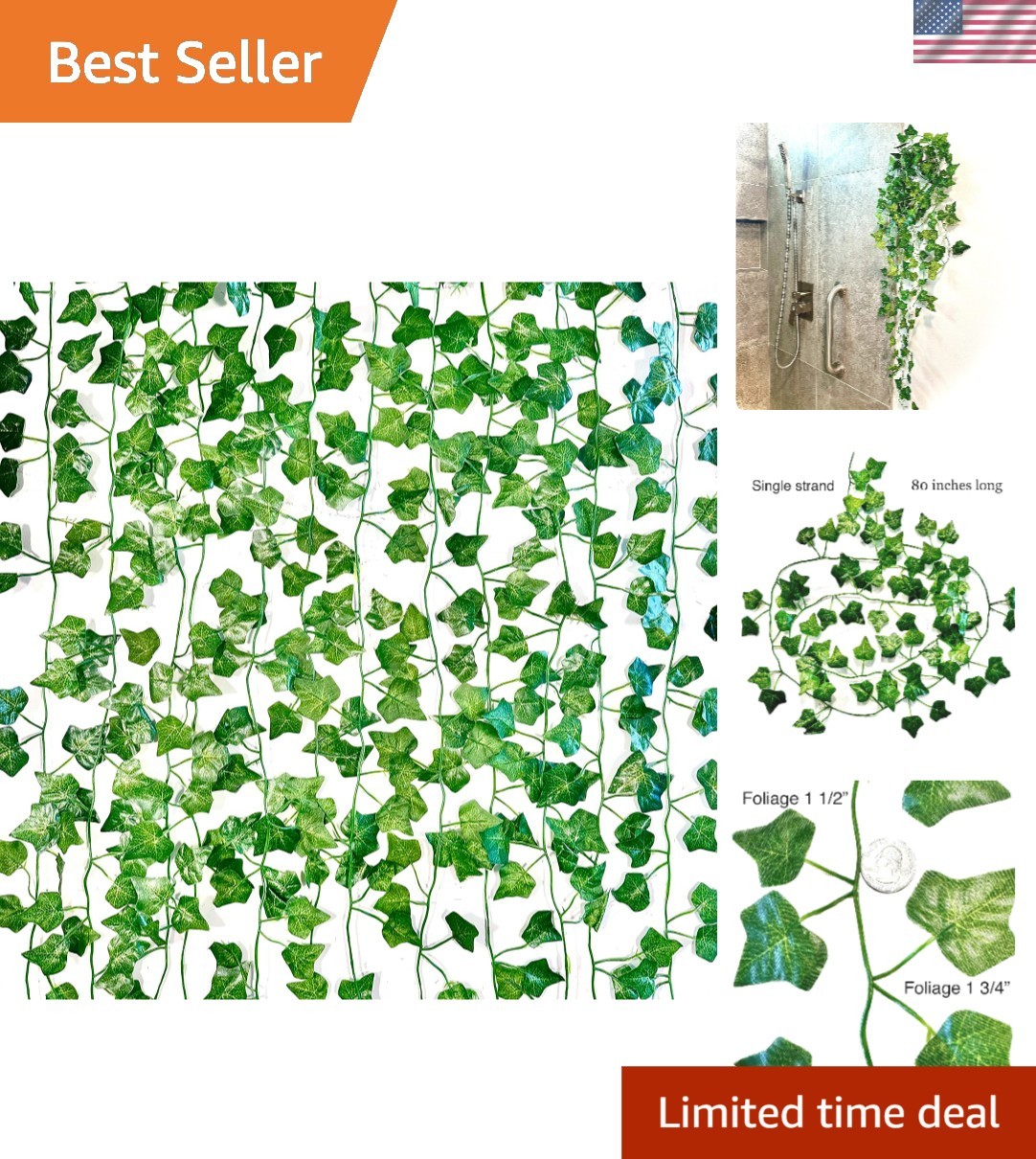 21ft UV-Resistant Fake Ivy Garland – Enhance Your Balcony or Garden Style