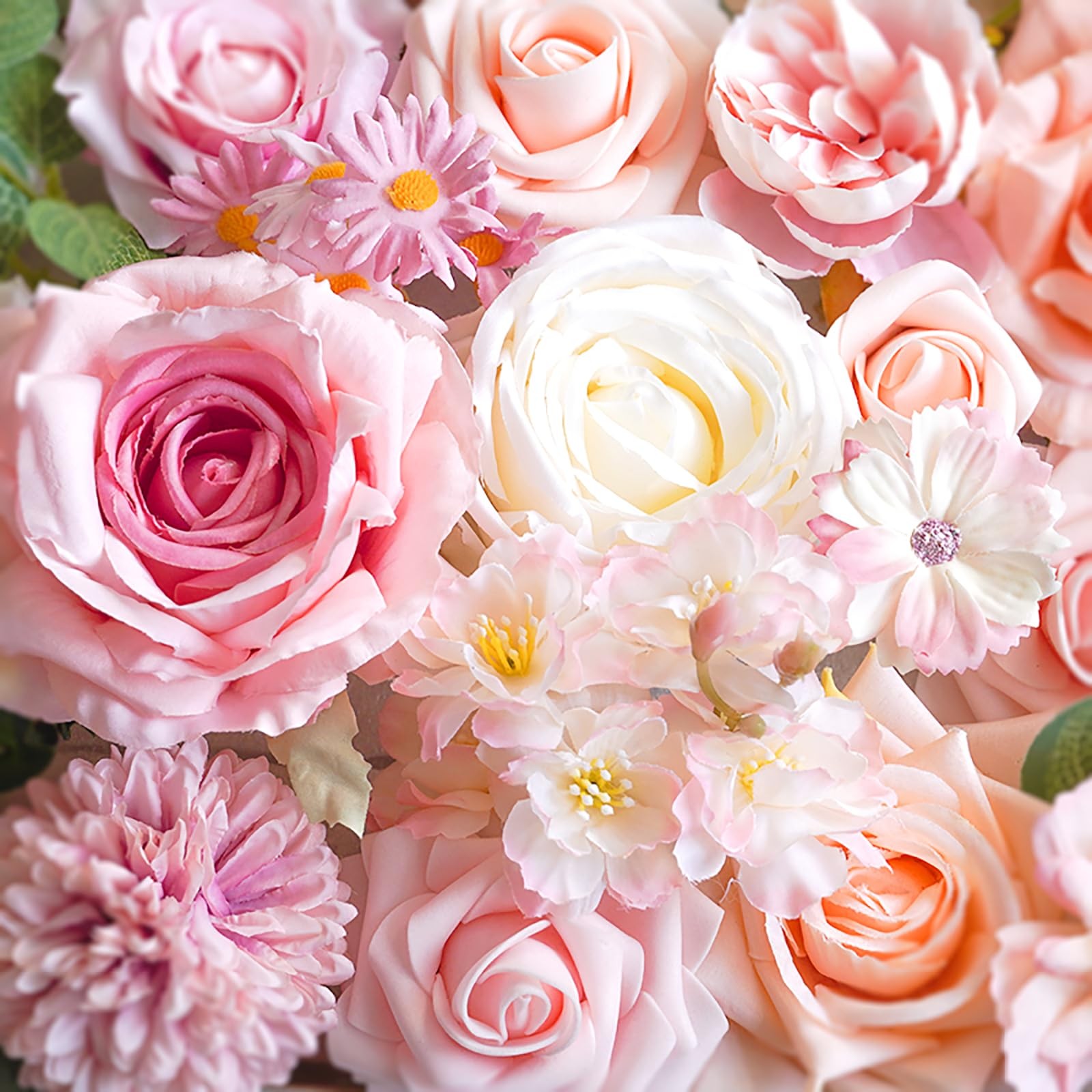Pink, Blush Artificial Flowers Combo, Fake Roses, DIY Wedding Bouquets, Decor
