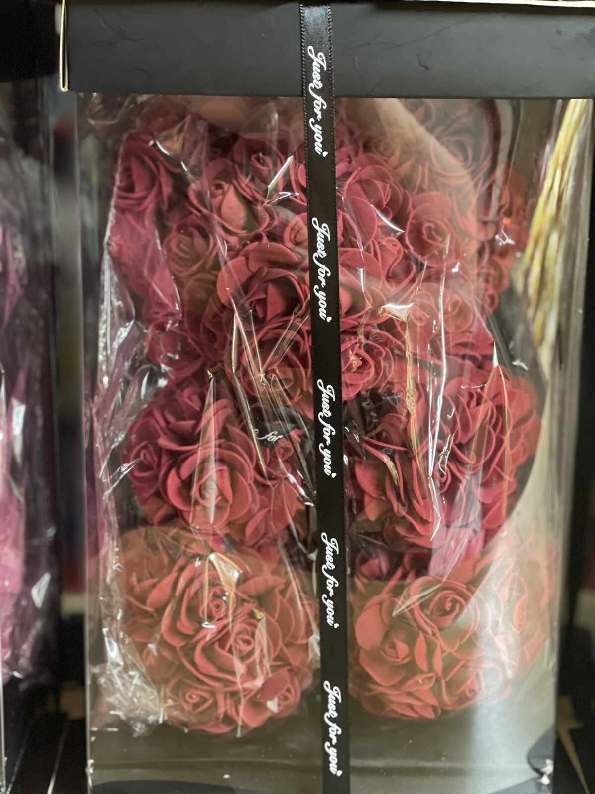  Rose BEAR W/ Display Case Gift for Birthday Anniversaries Gift 9″ 10 colors 