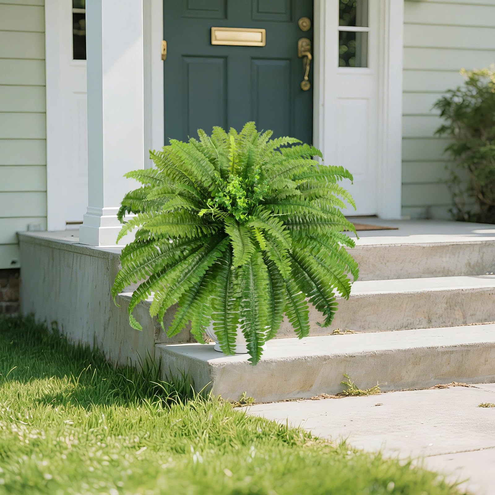 Fake Ferns, Artificial Ferns for Outdoors large, 2 Packs 45in Faux Fern Green…