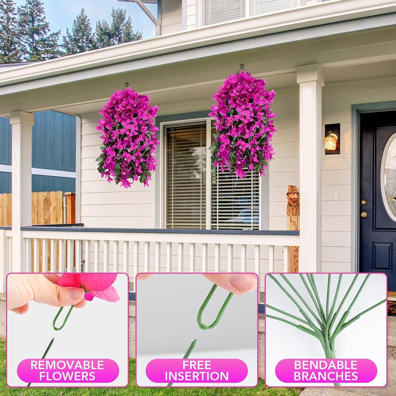 Versatile Artificial Fuchsia Bougainvillea Bundle