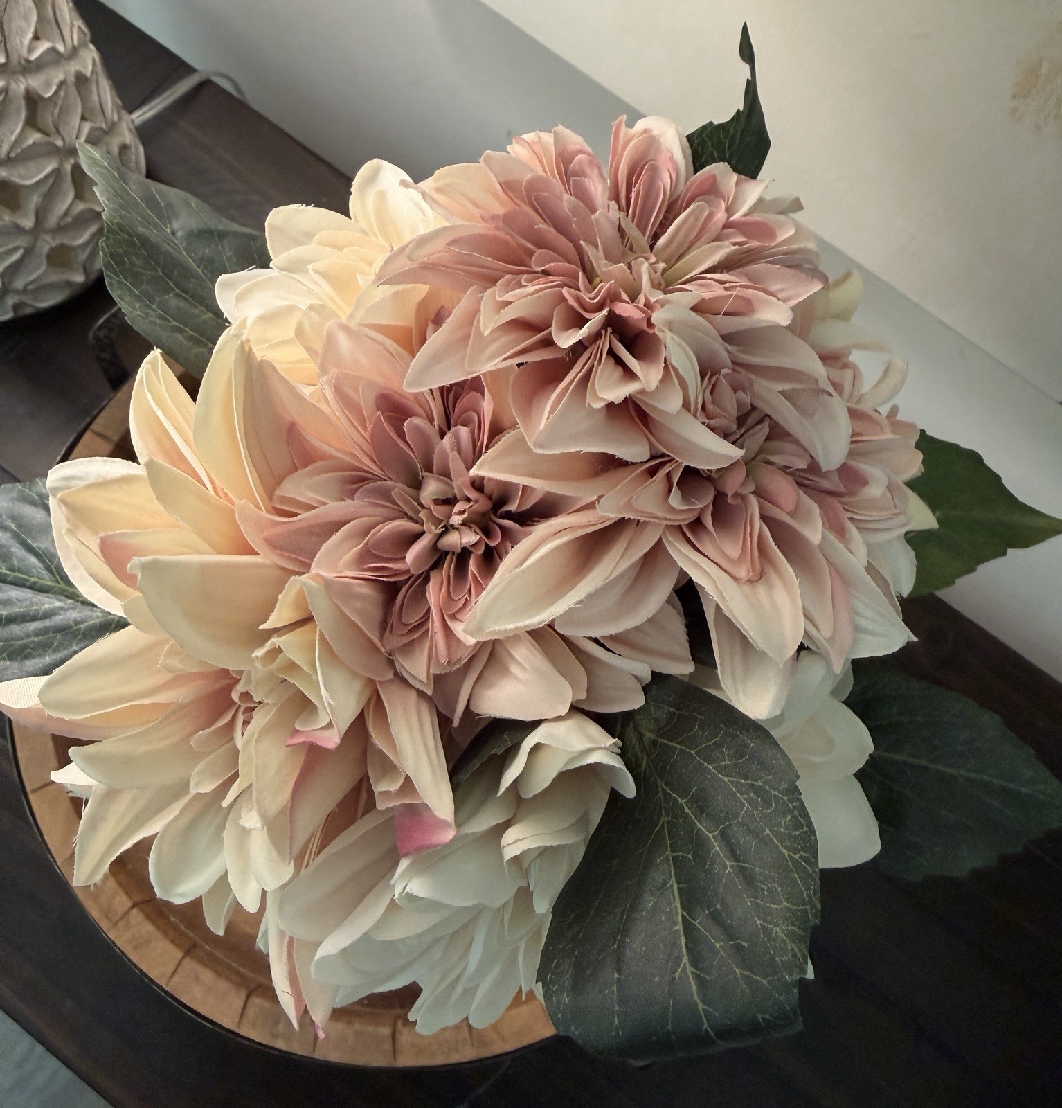 Pottery Barn Faux Dahlia Bundle Bouquet Flowers Only (Vase Not Included) 16”