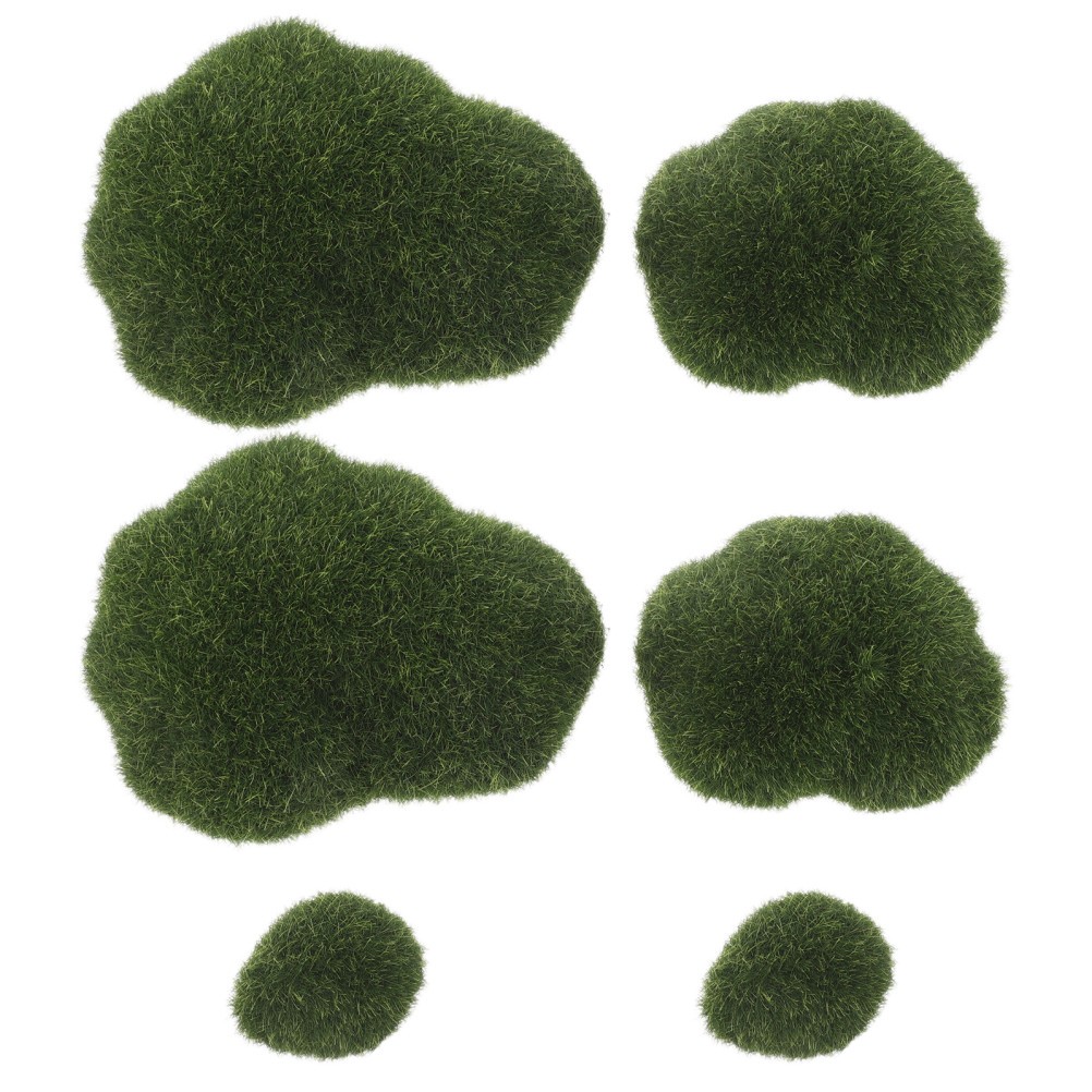 6Pcs Faux Moss Stones Decorative Artificial Moss Rocks for Landscaping