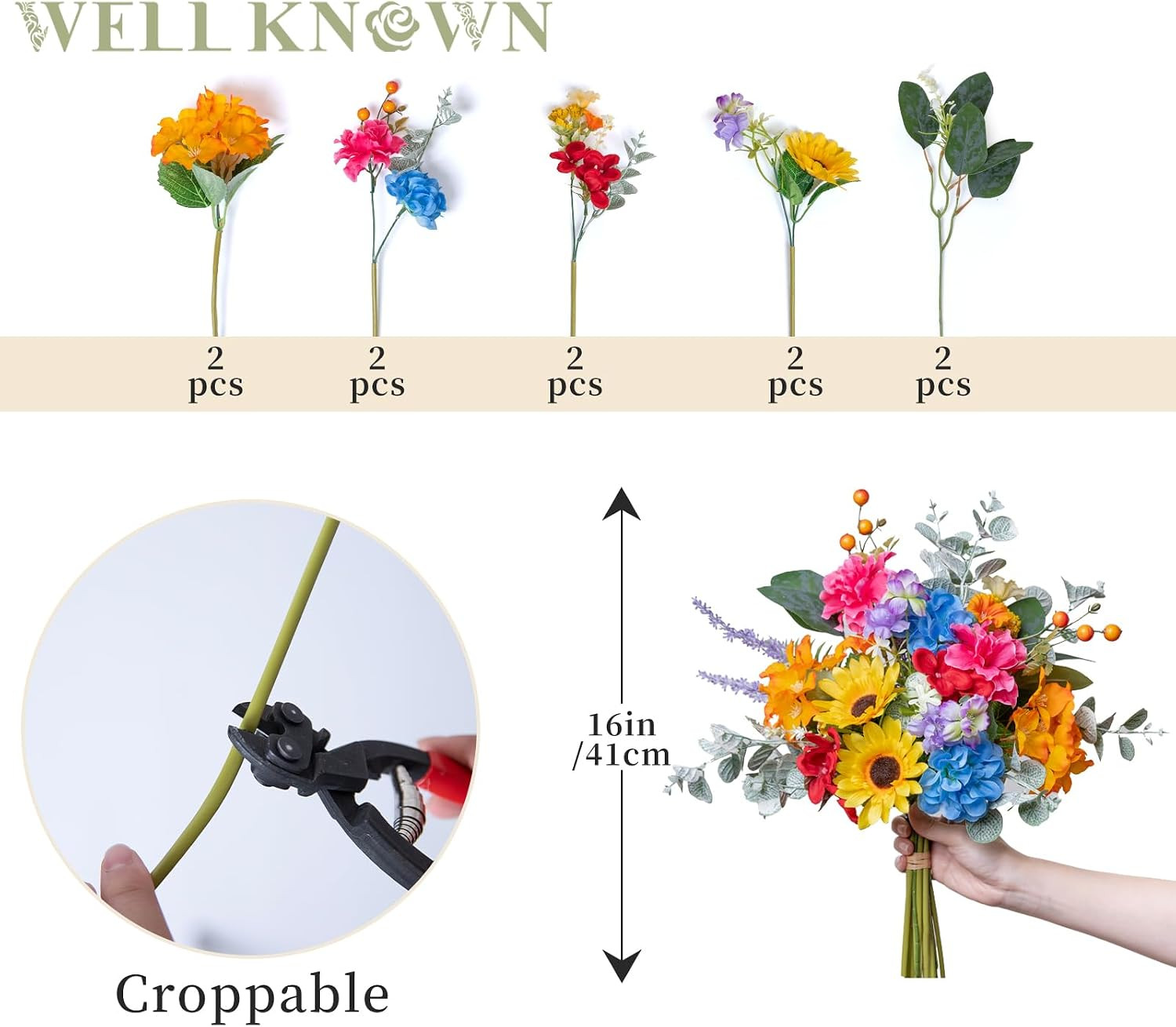 Rainbow Sunflower Artificial Flowers Bouquet for Home & Wedding Decor