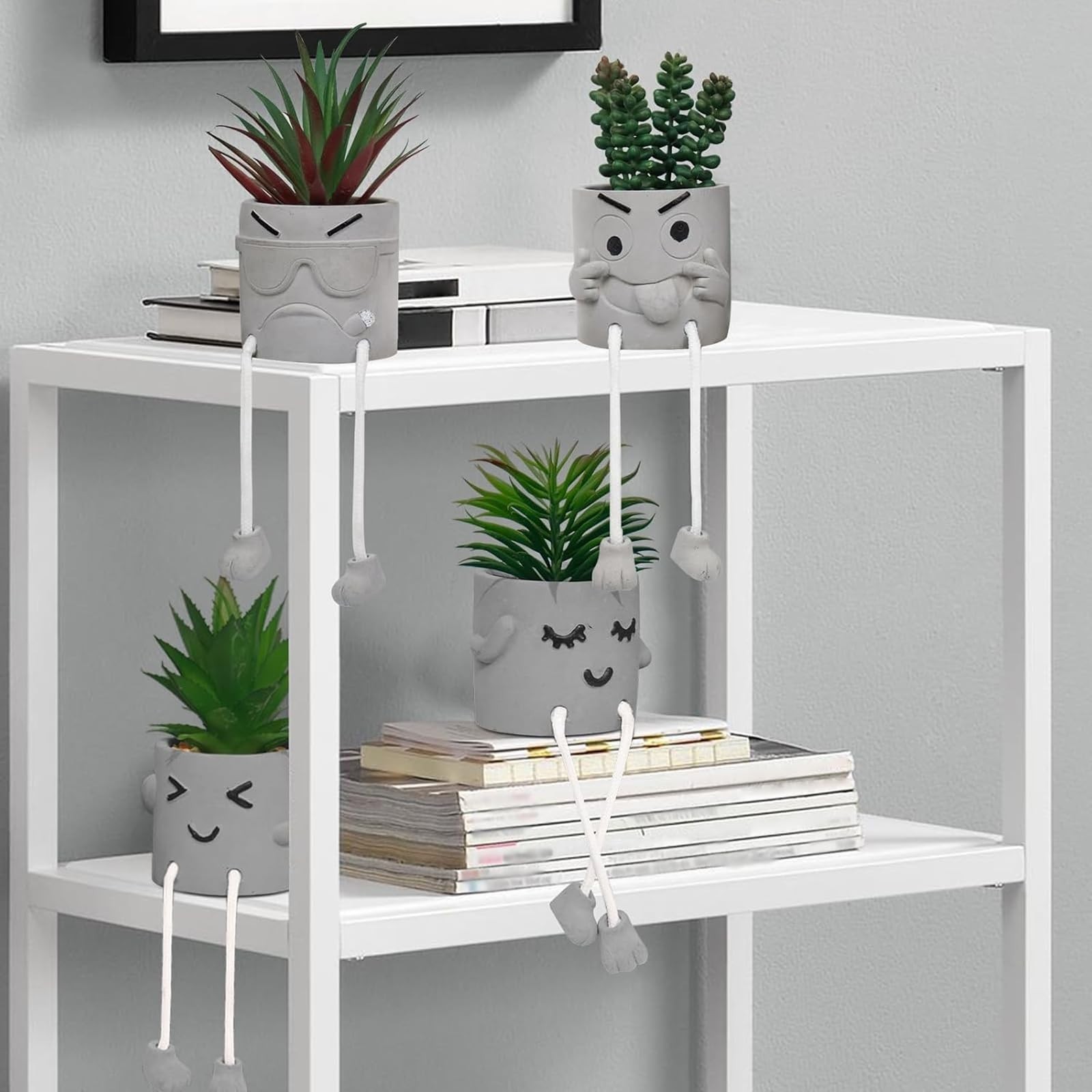 Potted Artificial Succulents Set – Faux Plants for Office, Home Decor & Gifts
