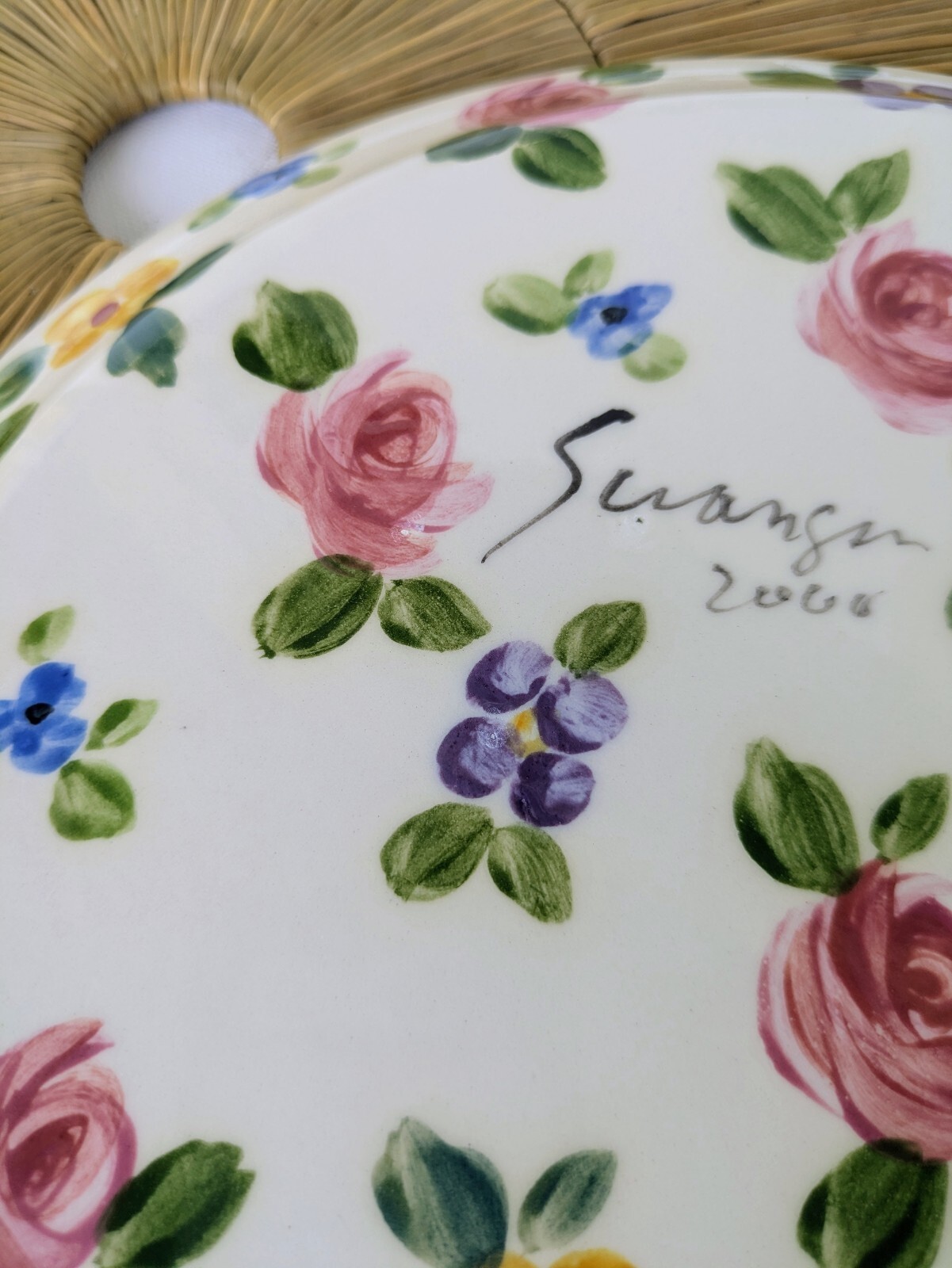 Cottagecore Handpainted Artisan Floral Plates, Y2K Vintage Decorative Plates