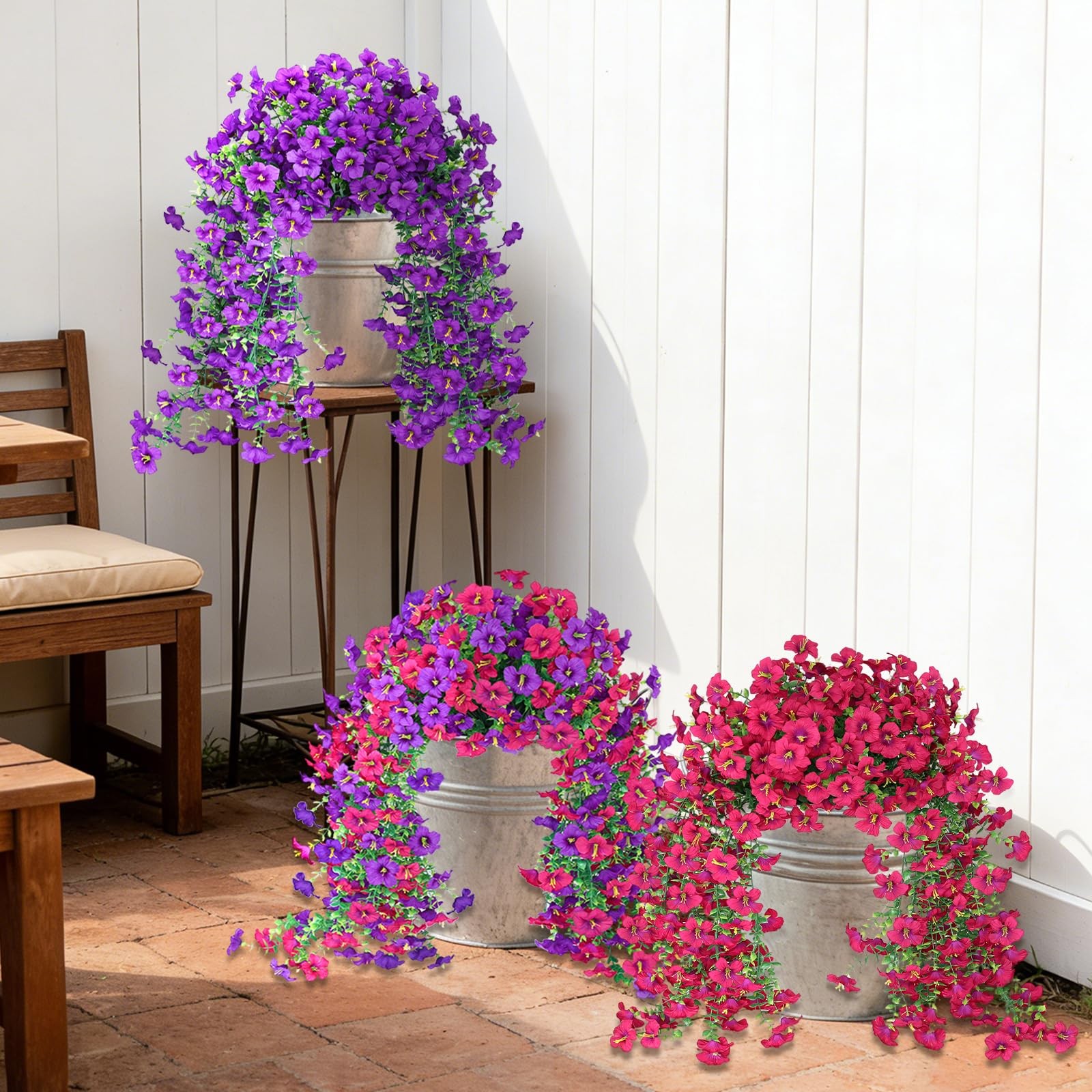 Vibrant Silk Artificial Flowers for Outdoors with Realistic UV Resistant Fake…