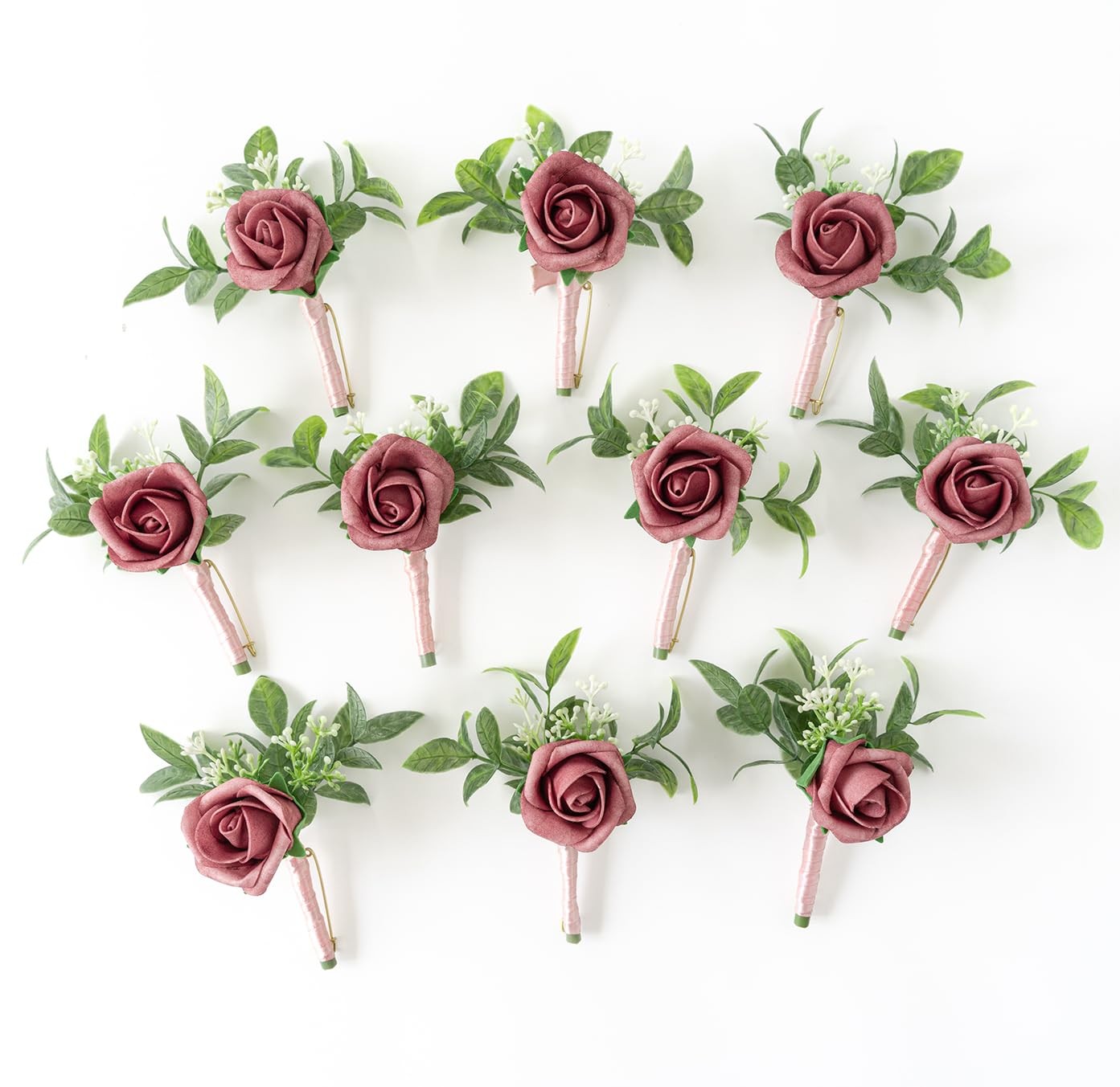 10PCS Boutonniere for Men, Wedding Prom Boutonniere for Groom Groomsmen Guest…