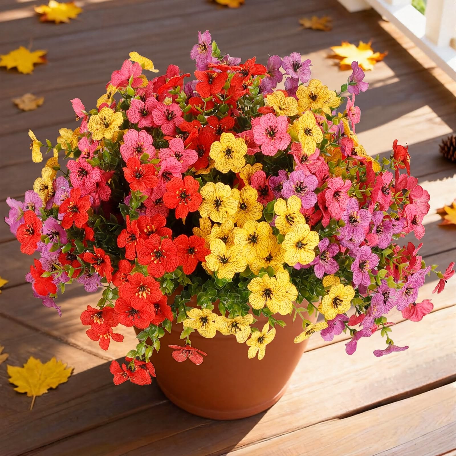 Wanderroot Artificial Flowers for Outdoor,12 Bundles Silk Fake Flowers,UV Res…