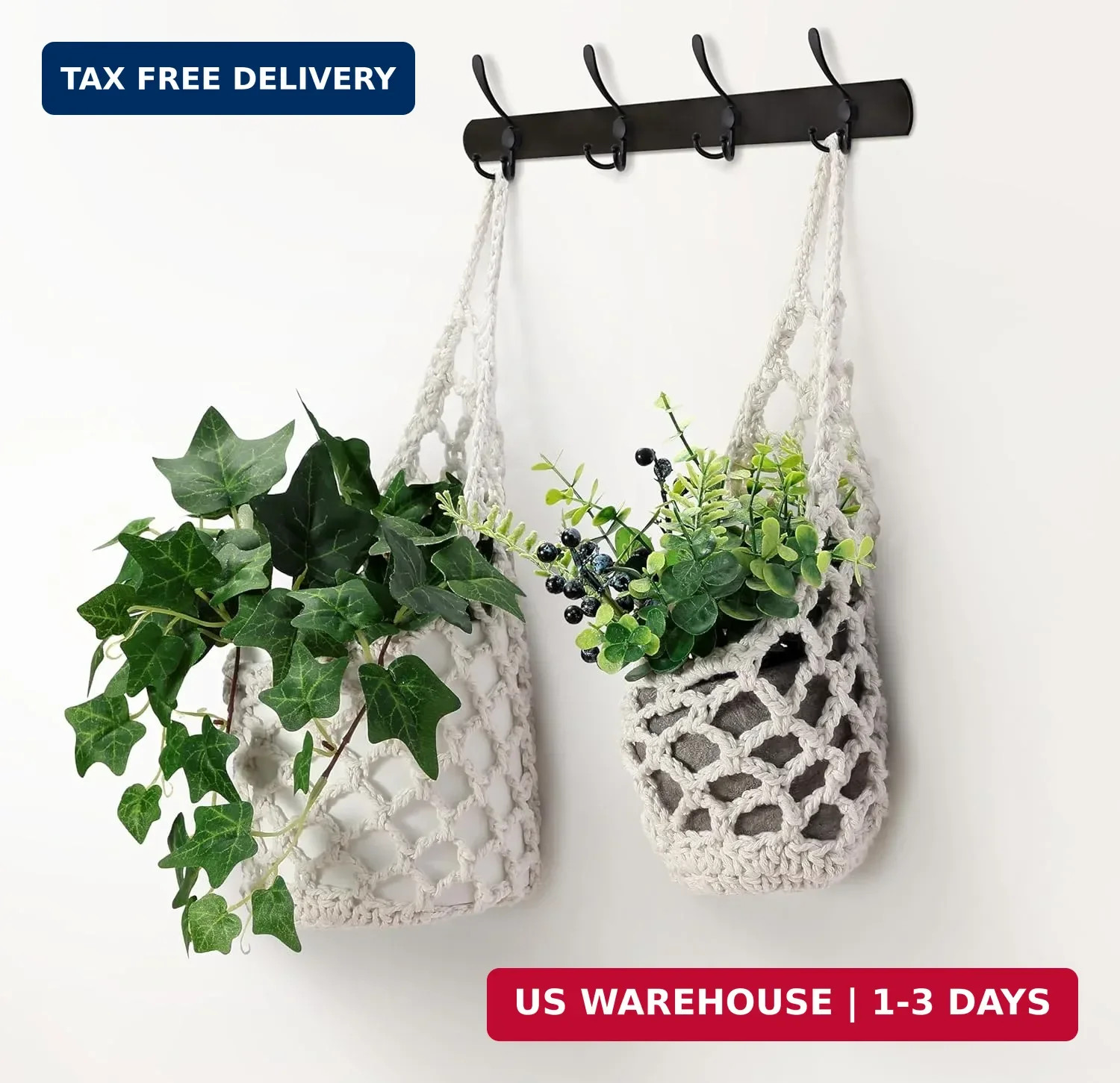 3 Packs Hanging Planters for Indoor Plants up to 4 in., Wall Plant Holder | Plan