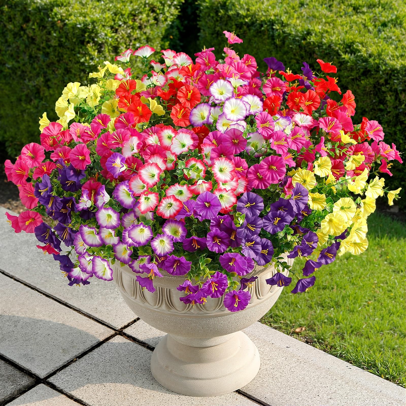 24 Bundles Artificial Flowers for Outdoors, Faux Spring Flowers for Decoratio…