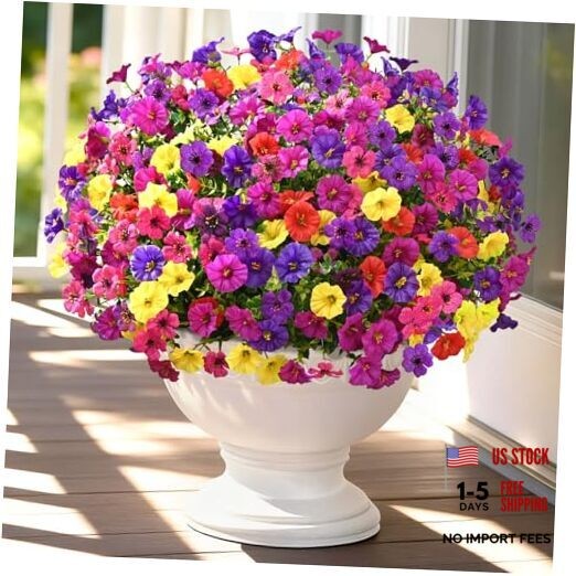 Artificial Flowers for 14 Bundles Purple+fuchsia+deep Purple+red+yellow