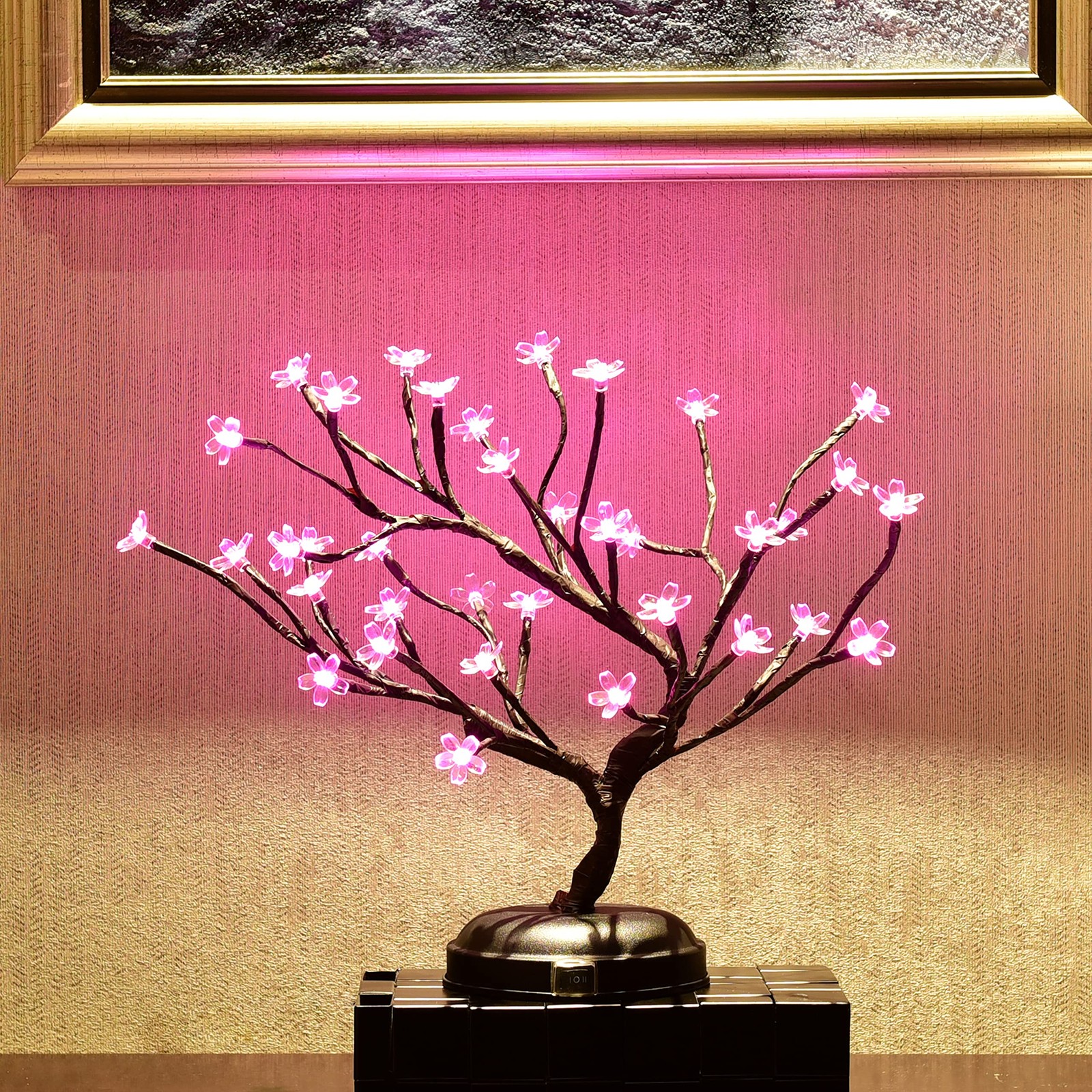 16Inch 36LED Cherry Blossom Bonsai Light, Pink Light, Battery Powered and Plu…