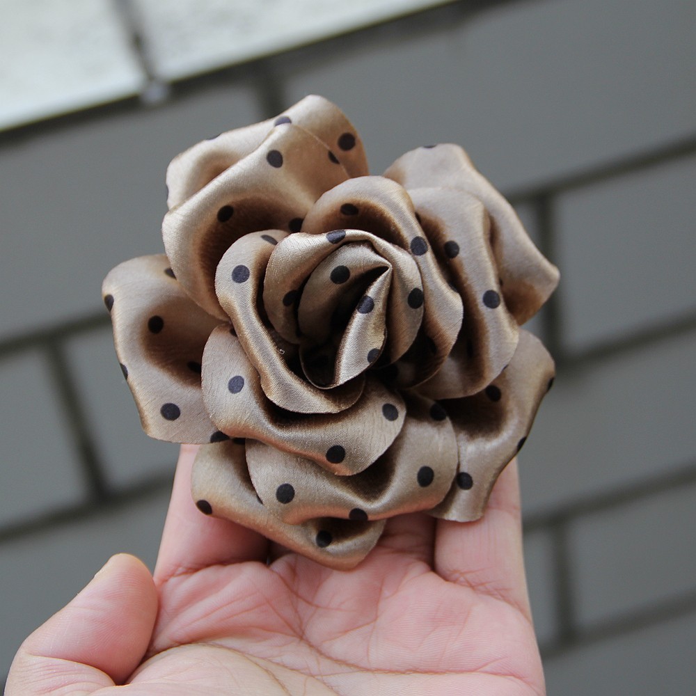 9cm New Three-dimensional Rose Flower polka dot rose headwear accessories