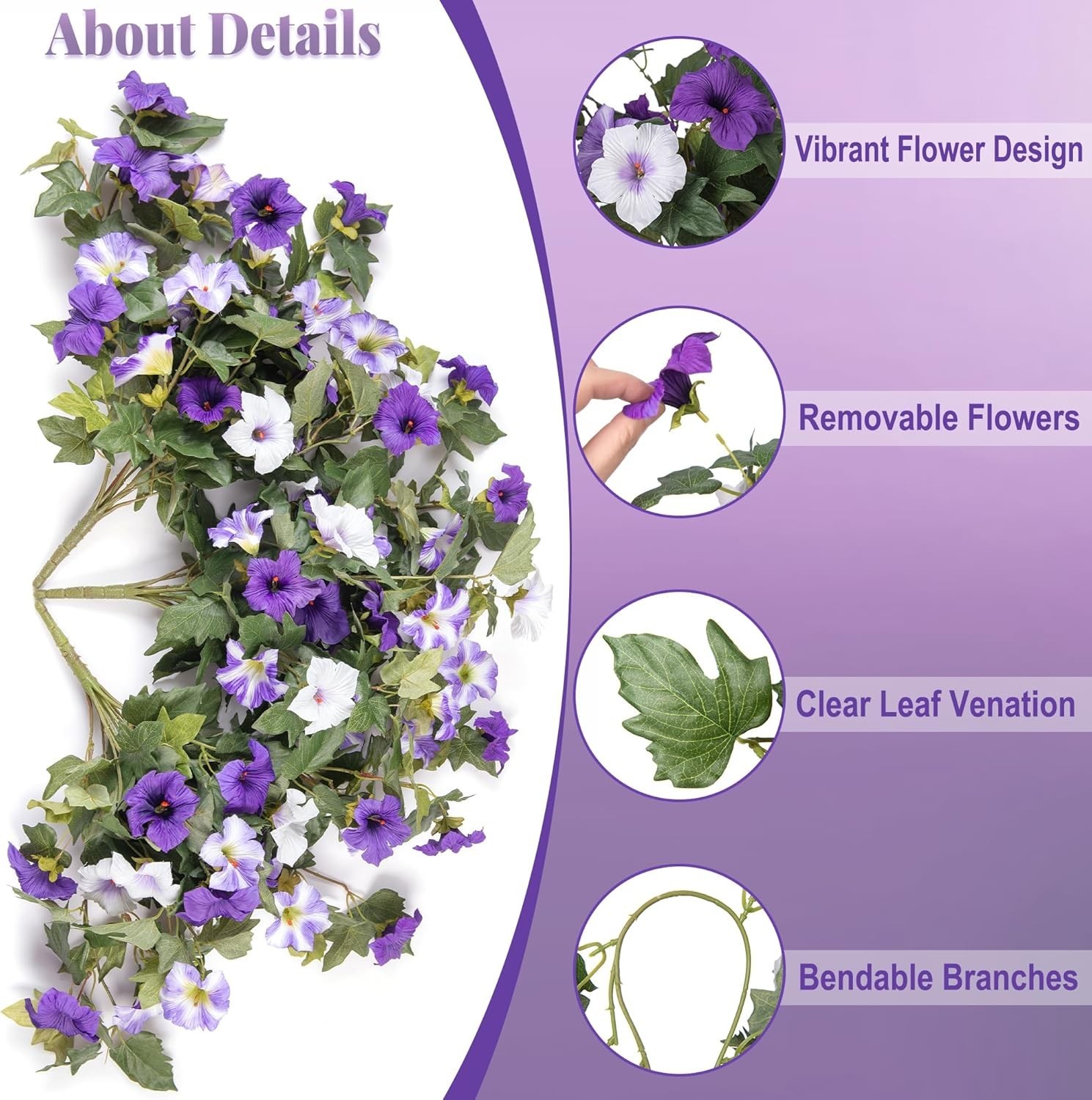 Artificial Hanging Fake Flowers with Basket Plants for Outdoor Decoration, Fa…