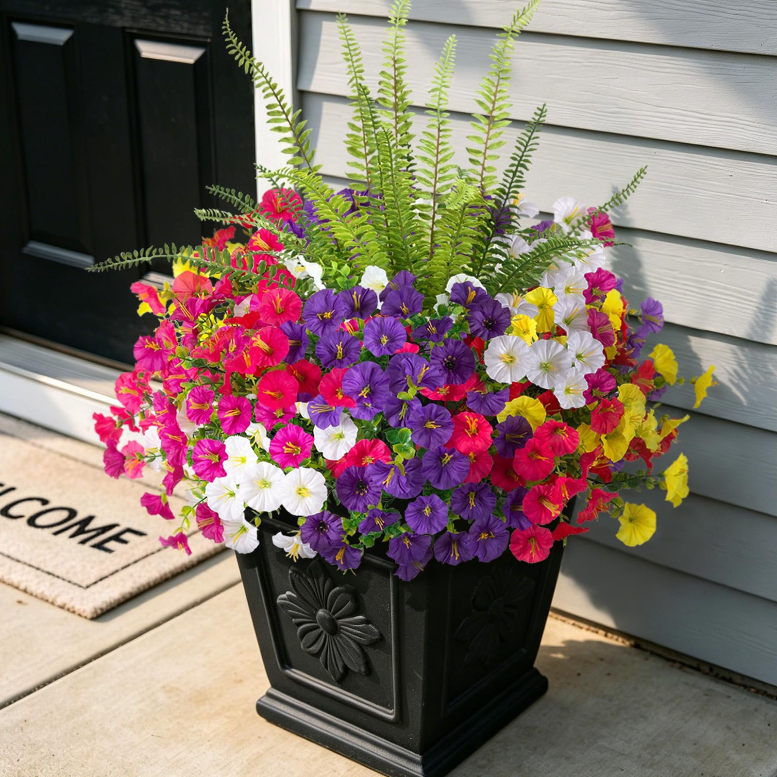 Artificial Flowers for Outdoors Faux Plants Outside Indoor,UV Resistant Silk …