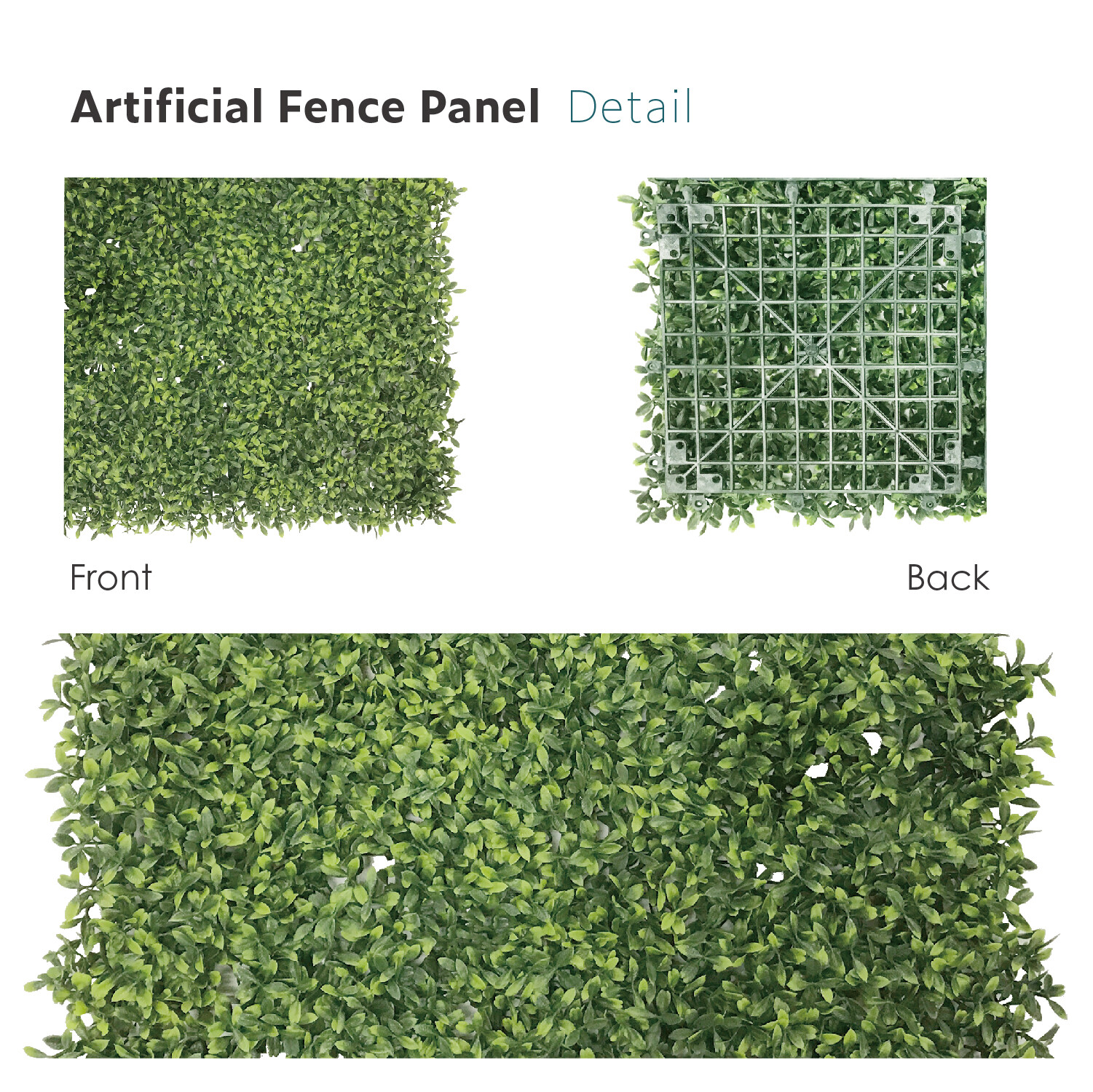 20″ Artificial Faux Green Tea Mat Wall Hedge Decor Privacy Fence Panel Grass DIY