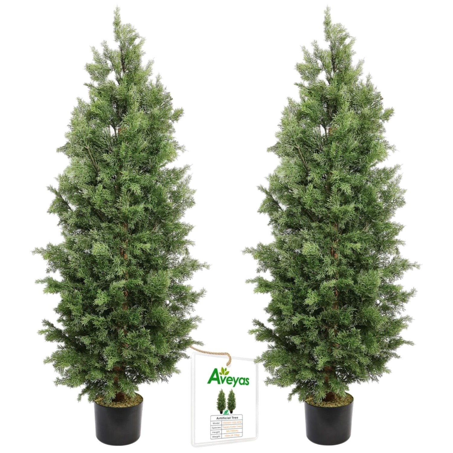 Decorative 5ft Artificial Cedar Trees – Pack of 2
