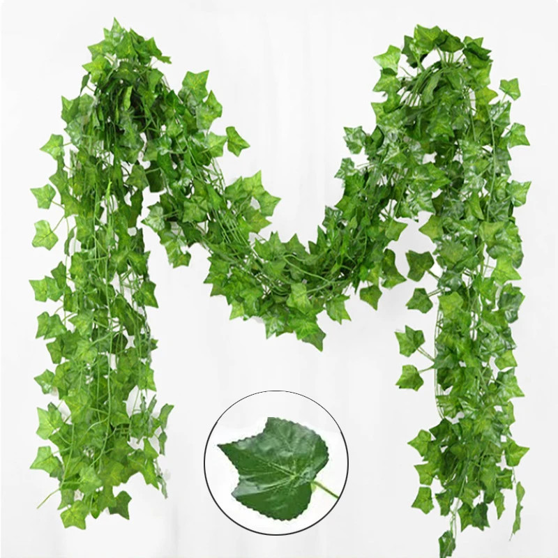 21M Artificial Green Leaves Ivy Vine Garland Creeper Rattan Fake Leaf Plants Han