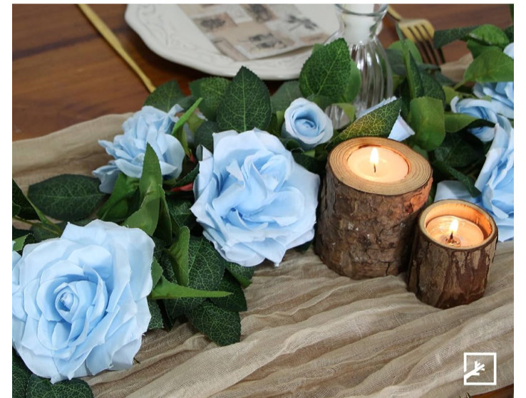Artificial Blue Floral Rose & Vine Garland Floral Decor Party – ONE 6′ PIECE