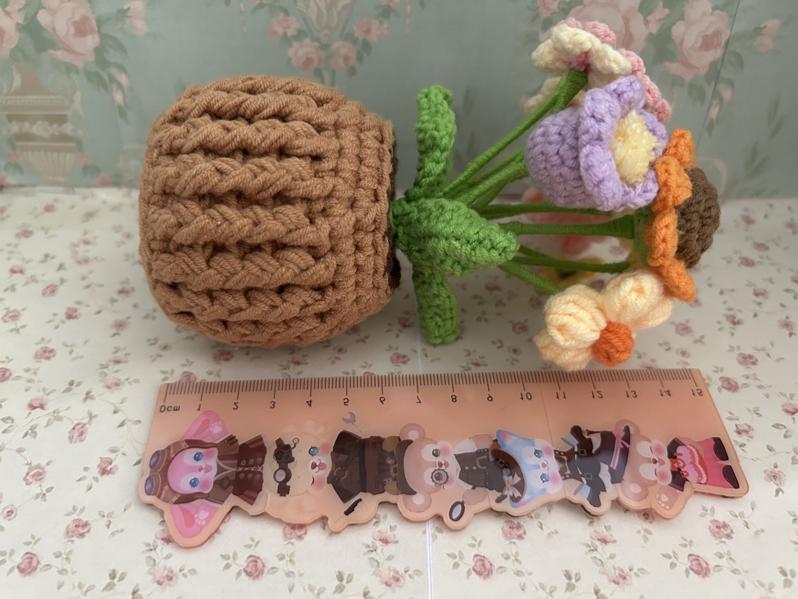 Crochet Bouquet for Anniversary Birthday Mother’s Day Gift Knitted Flowers Decor