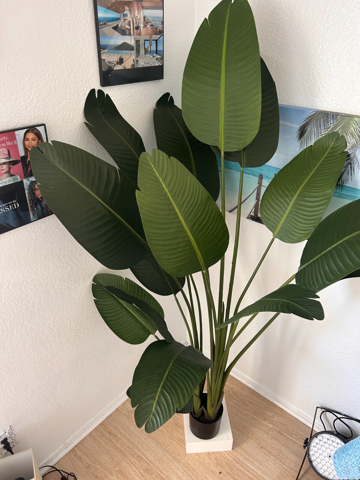 OXLLXO 6.5ft Artificial Silk Bird of Paradise Palm Tree (78in) with 17 Trunks Fa