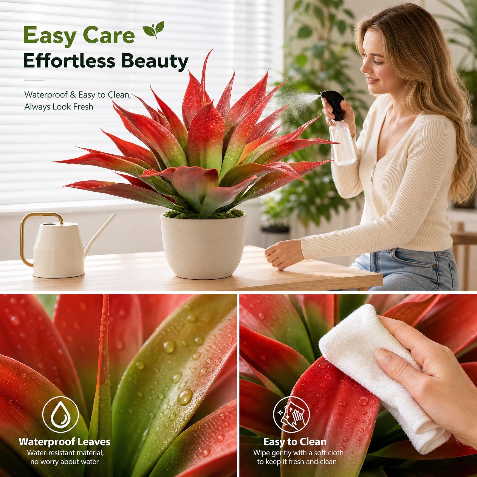 Artificial Agave Plants,Large UV Resistant Fake Agave Planters for Indoor and…