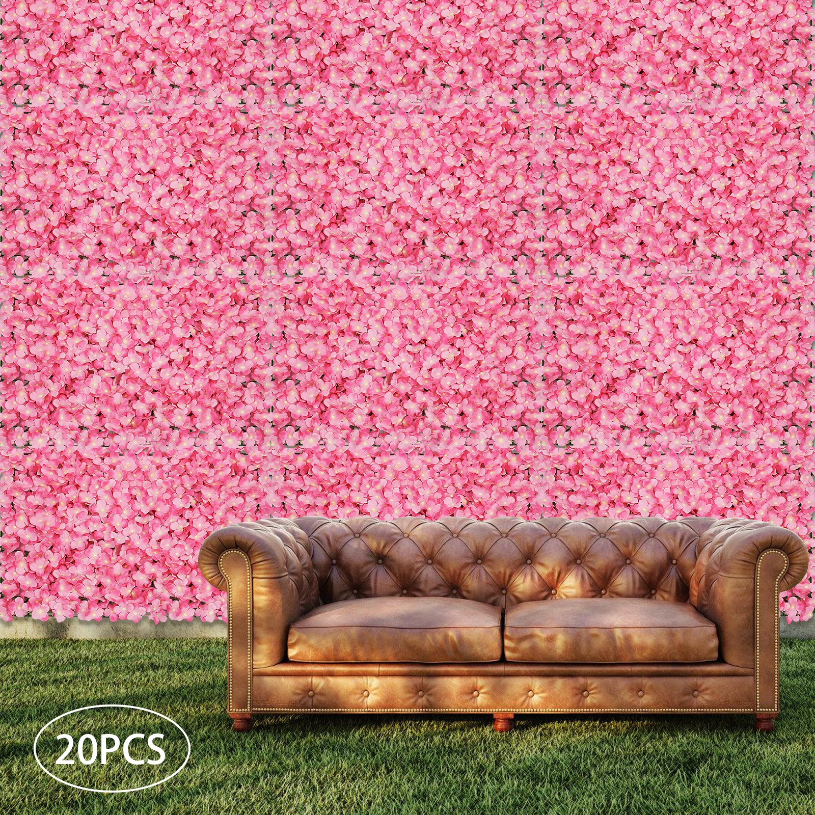 20Pcs 16″ x 24″ Artificial Silk Flower Wall Panel Wedding Backdrop Floral Decor~