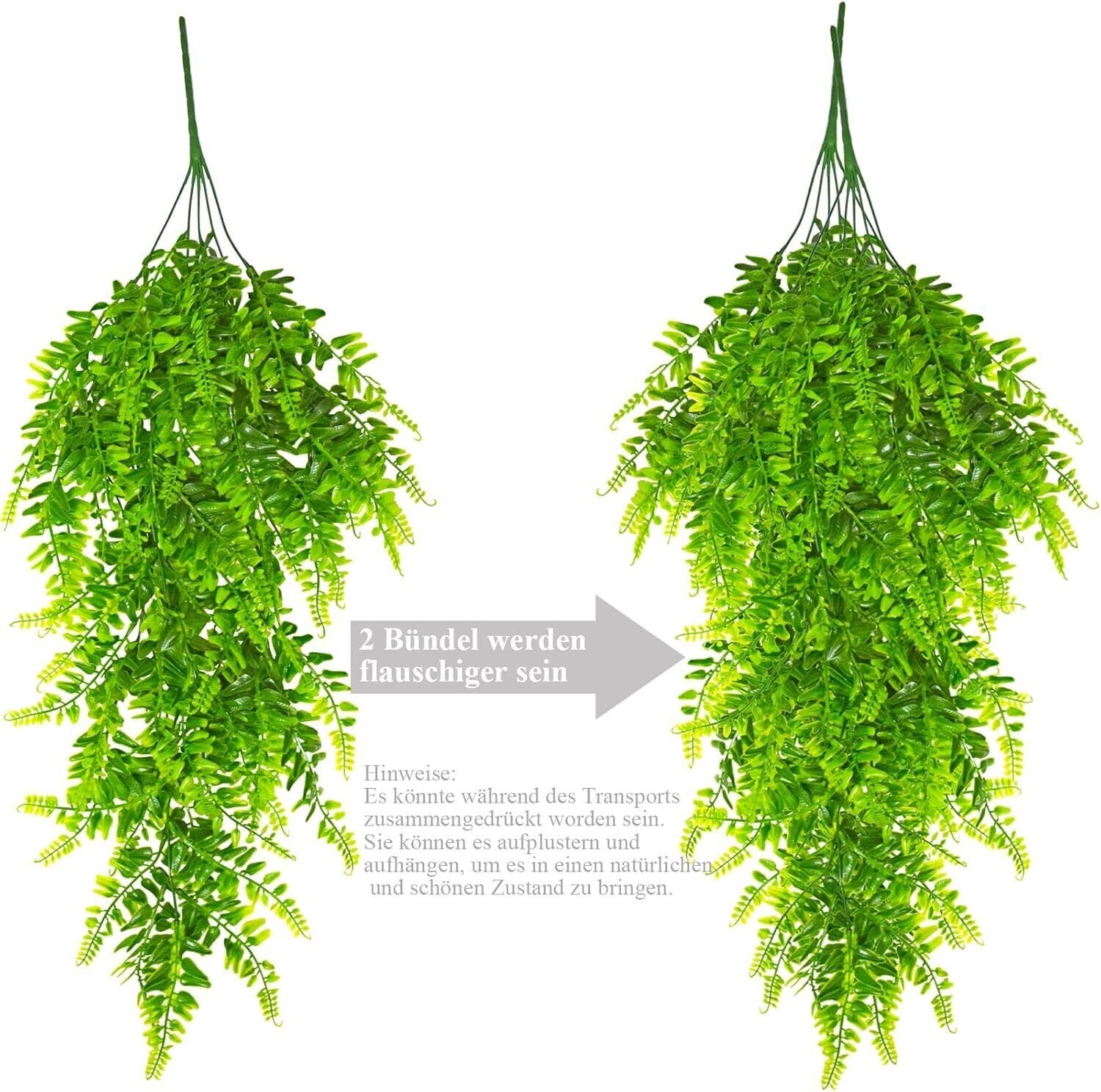8Pcs Artificial Boston Fern Plant Fake Hanging Trailing Foliage Vine Home Decor