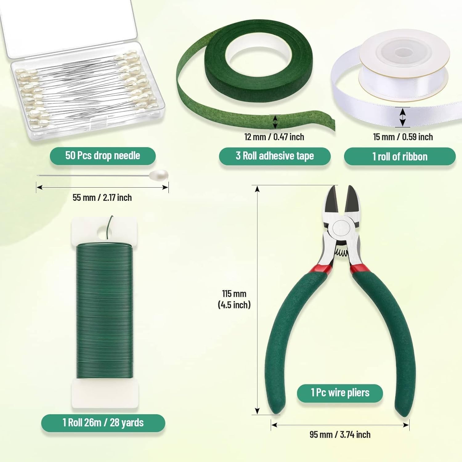 Floral Tape Wire Kit for Bouquets Crafts Wreath Making DIY Arrangement Supplies