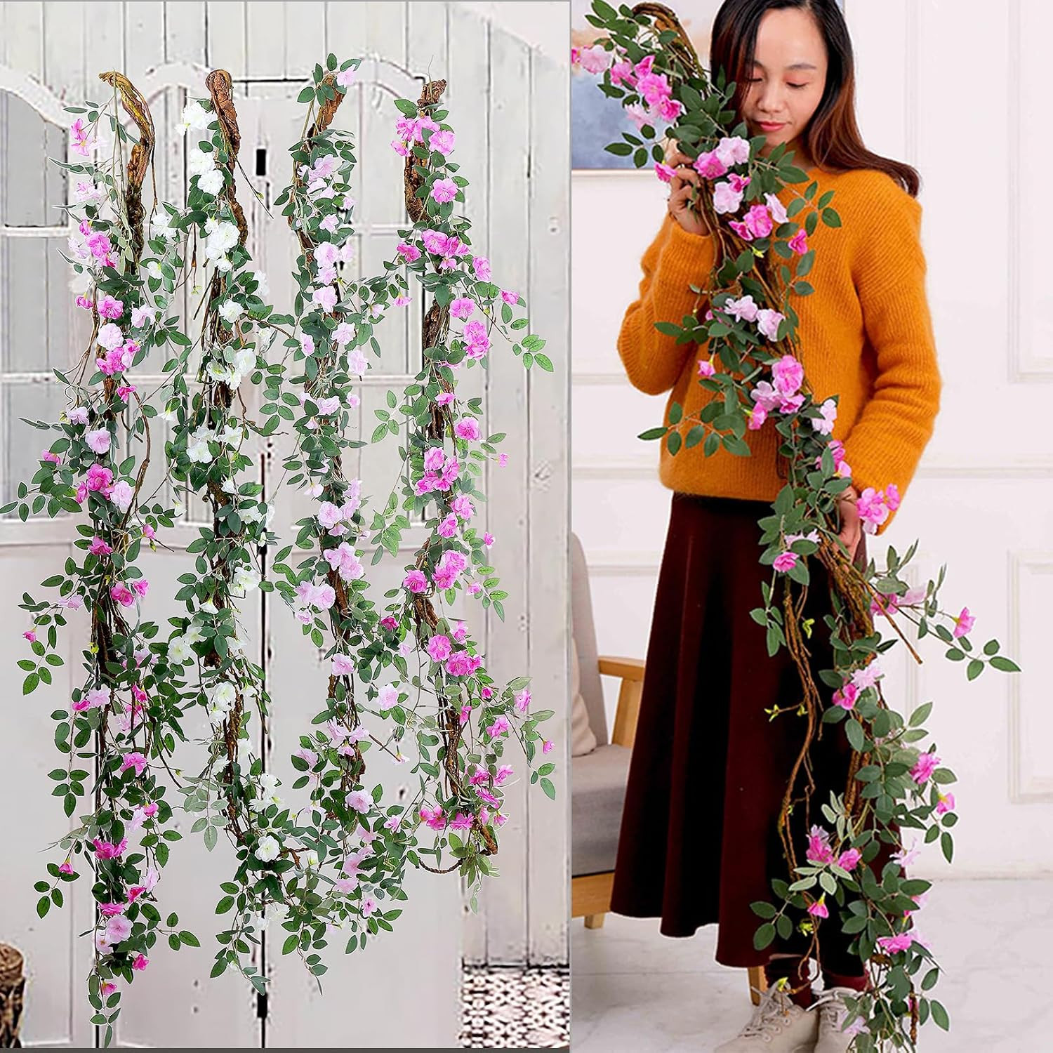 67In Flexible Fake Grapevine Garland Curly Willow Tree Branches Wall Decor | Art