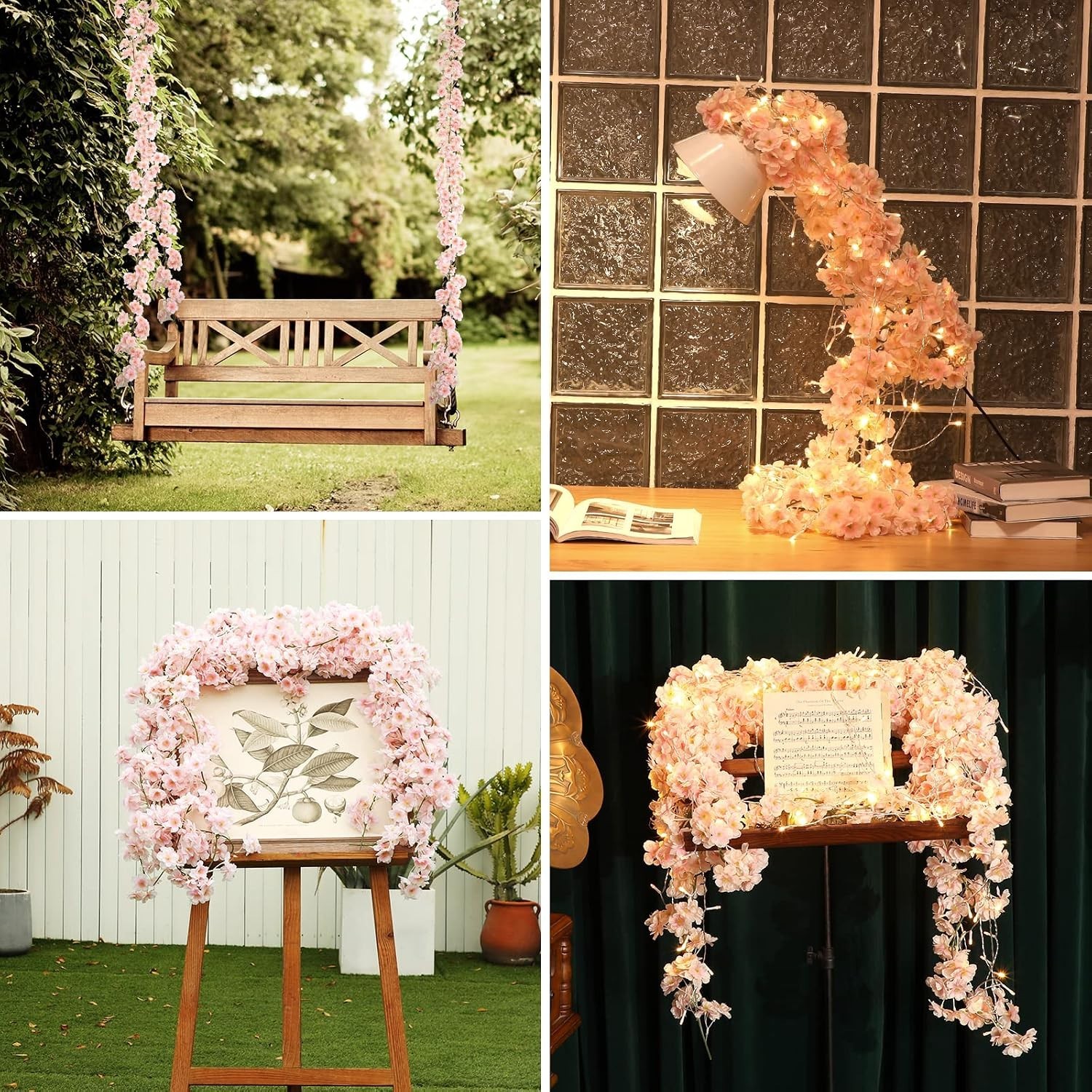 Durable Faux Silk Cherry Blossom Vines, 35.4 Ft – Wedding & Outdoor Elegance