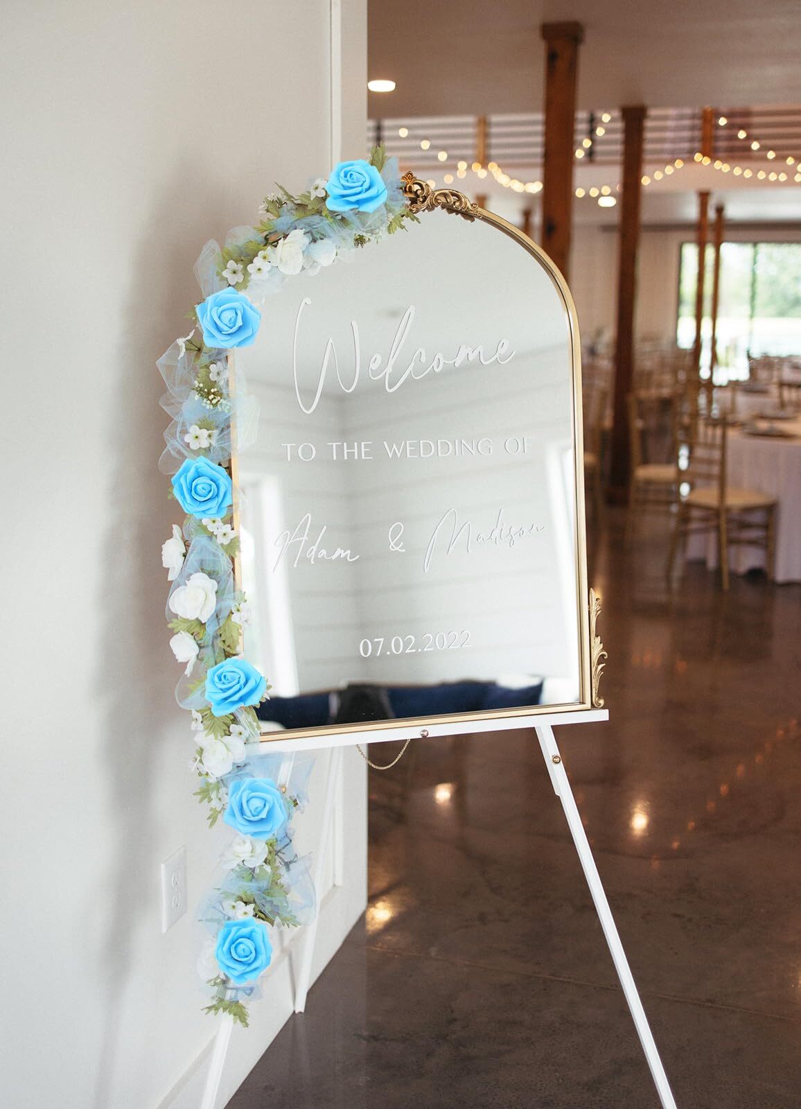 Sky Blue Foam Rose Flowers 200 pcs Artificial 1.97 inch DIY Wedding