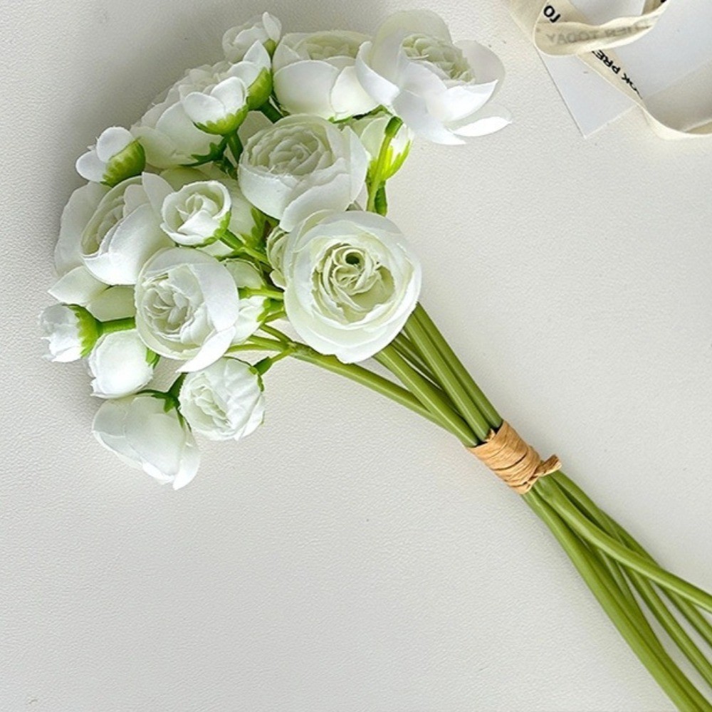18Pcs Ranunculus Artificial Flowers Fake Wedding Filler Flowers Bridal Bouquets