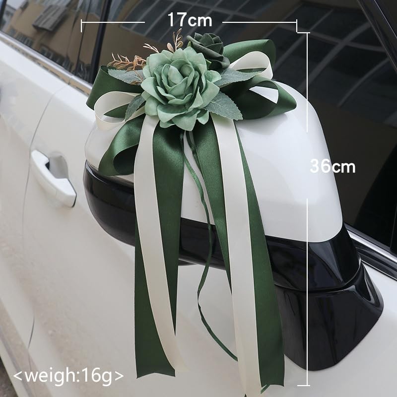 2 Packs Decorative Flowers for Wedding Car Mirror,14 Inch Wedding Car Door Ha…