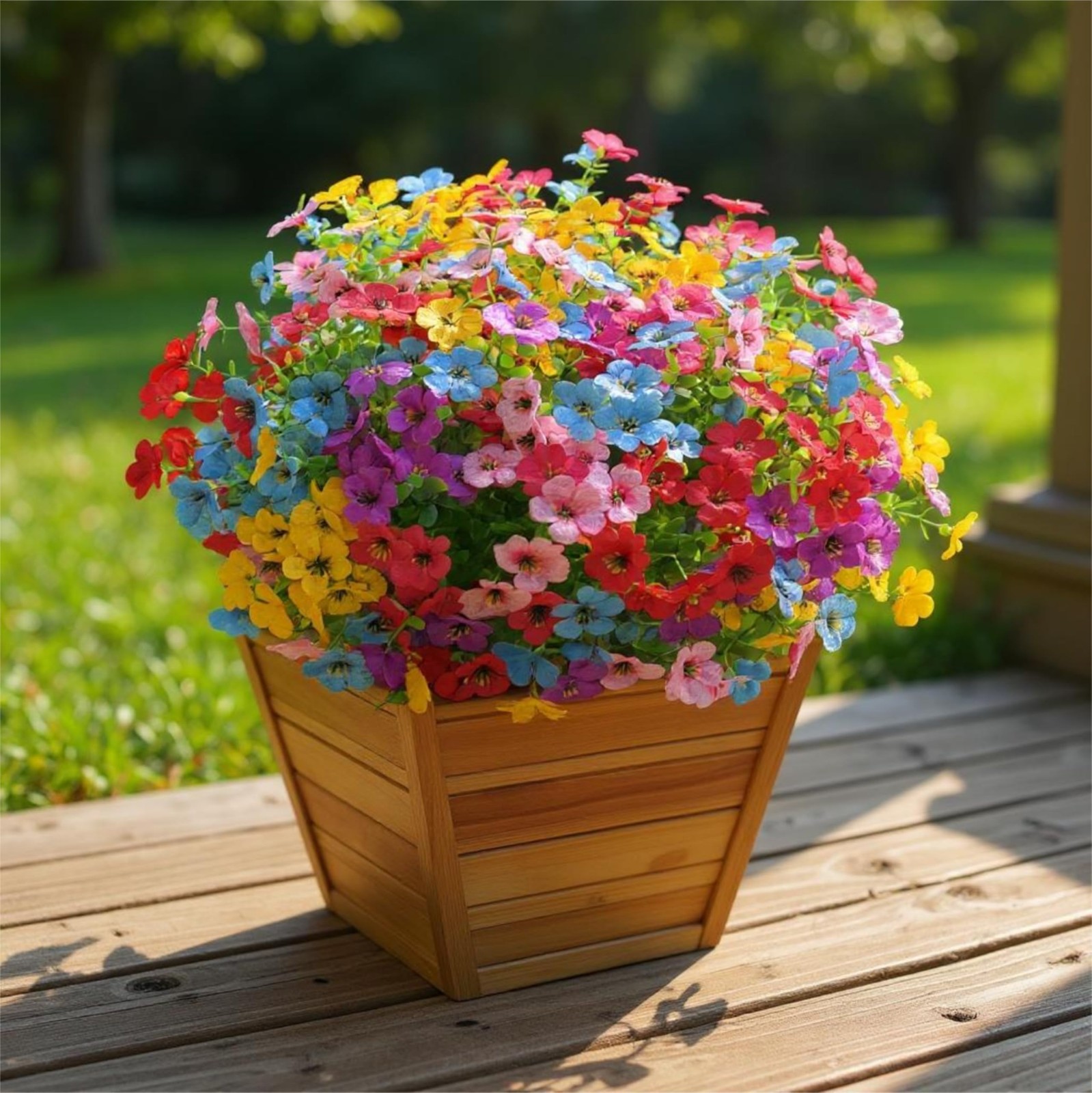 12 Pcs Summer Outdoor Artificial Flowers Mix 6 Colors Fake Daisy Plants