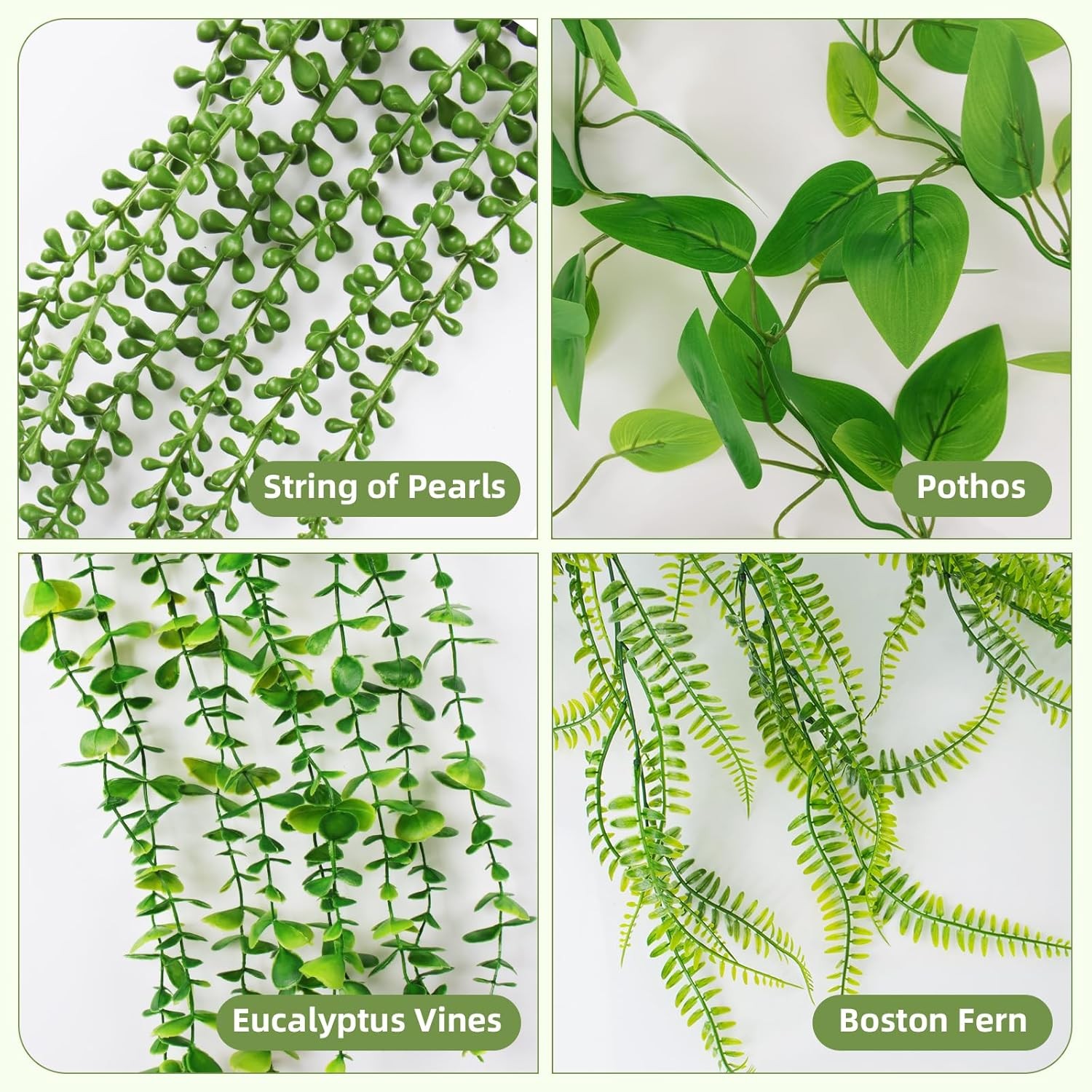 Faux Eucalyptus Artificial Hanging Plants 4 Pack Faux Greenery Decor Indoor