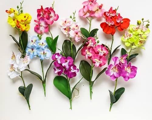 4 Bunches Tropical Artificial Flower 11″ Mini Butterfly Orchid with 3 Silk Fl…