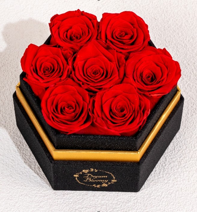 Preserved Rose Flower Box Eternal Real Roses Gift for Her Valentine Birthday