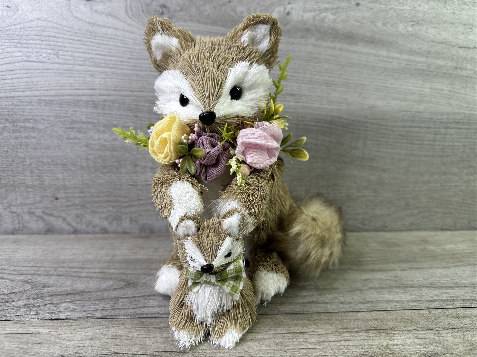 Bloom Room Fox Mom and Baby with Floral Decor NEW