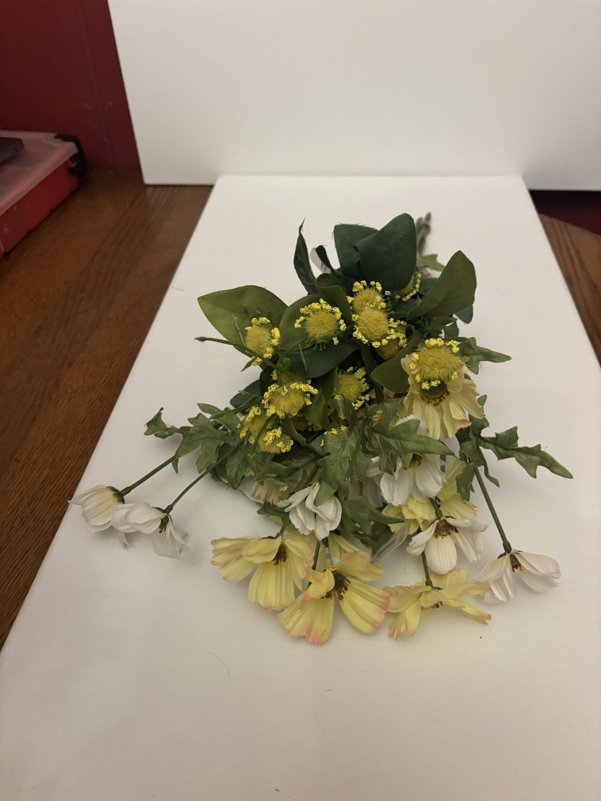 beautiful fake flowers for decoration, yellow and green