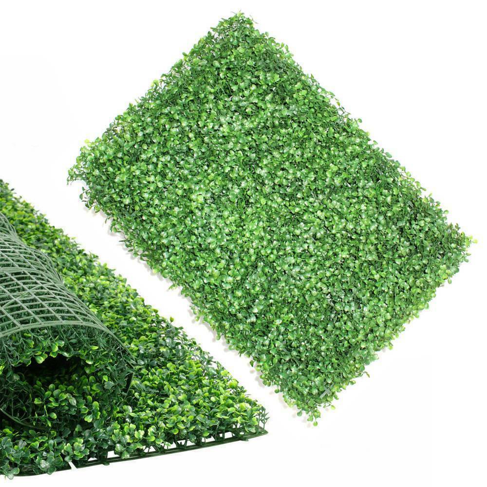 12pcs Artificial Mat Wall Hedge Decor Privacy Fence Panel Garden Grass 24 x 16″
