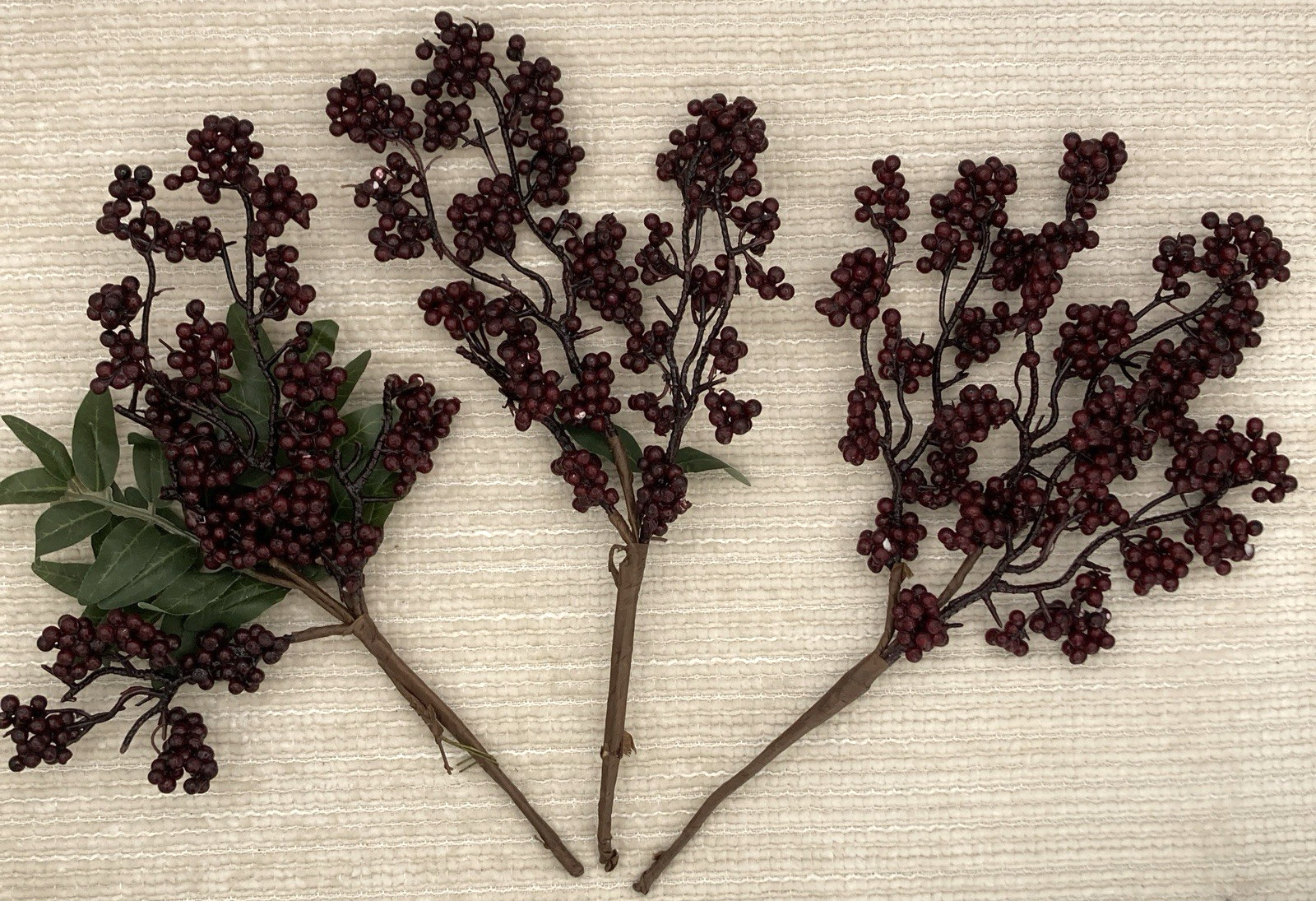 3 Artificial Faux Berries Stems For Crafts Floral Decor DIY Arrangements
