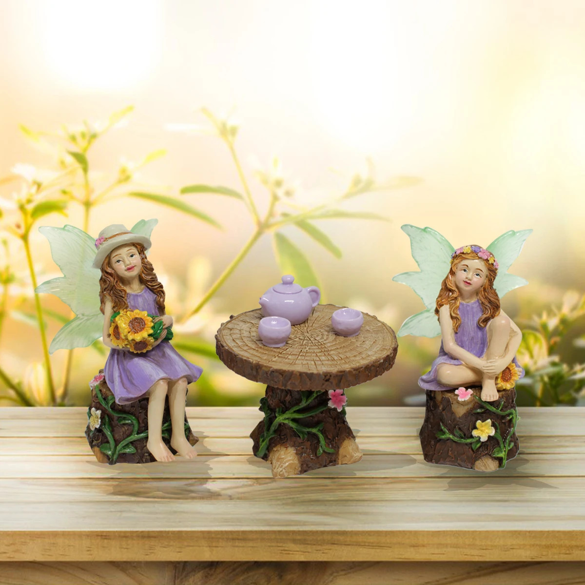 1 Set Summer Tea Party Vacation Flower Fairy, Interesting Scene Simulation Micro