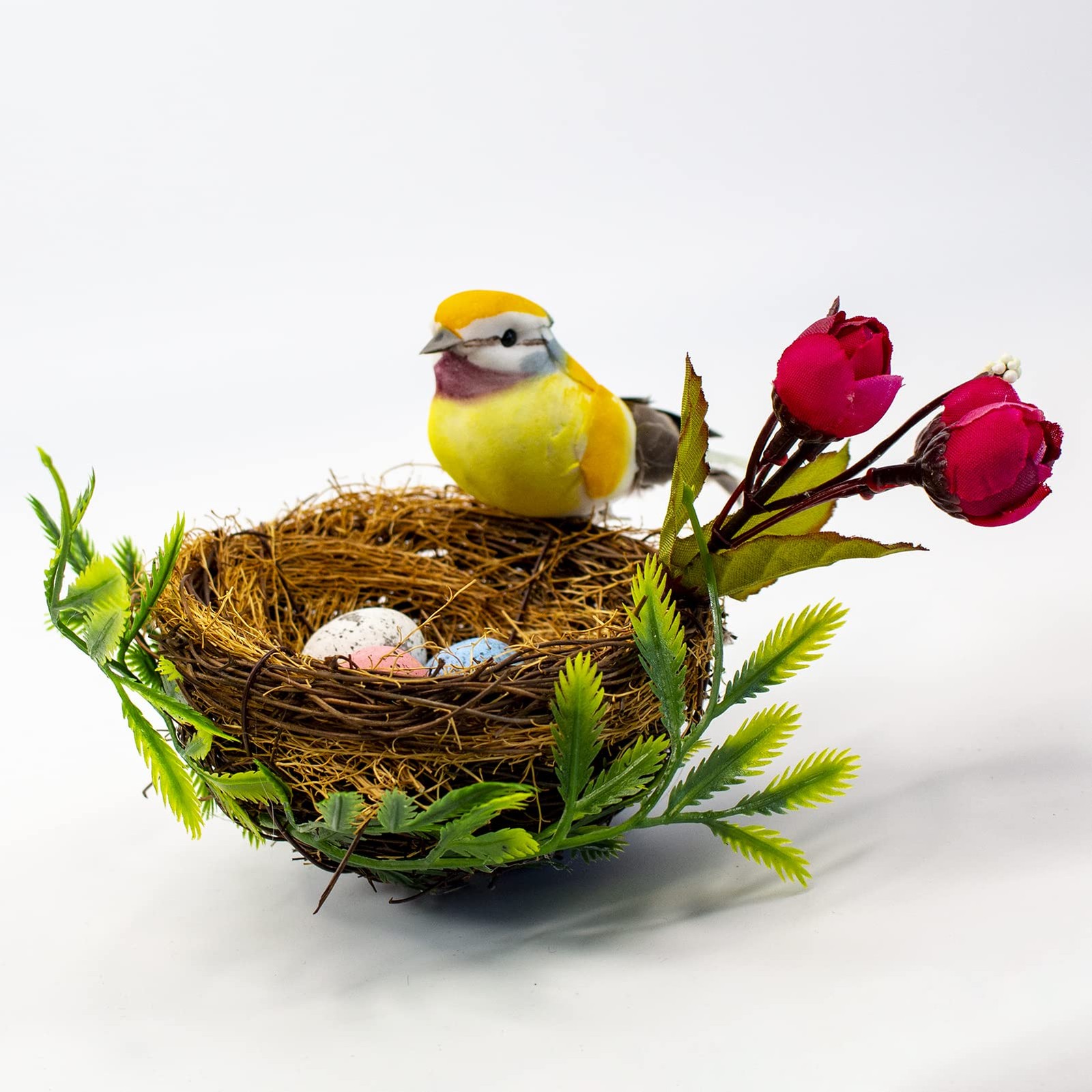 -Easter Artificial Nest Natural Bird Nest Kit Includes Artificial Twig Nest, …
