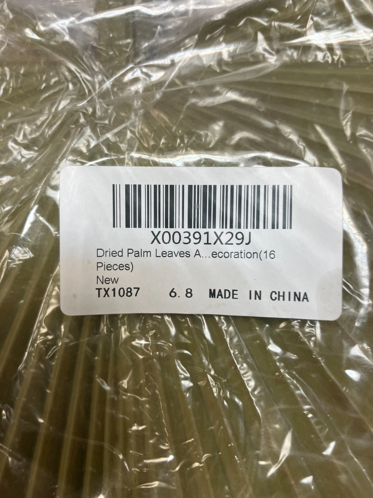 16 Pcs Large Dried Palm Leaves Bulk Palm Leaves Fans with Stem FOR DECORATIONS
