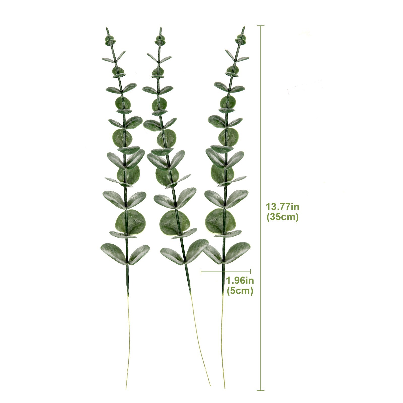 EZFLOWERY 24 Pcs Artificial Eucalyptus Leaves Stems Real Touch Green Leaf